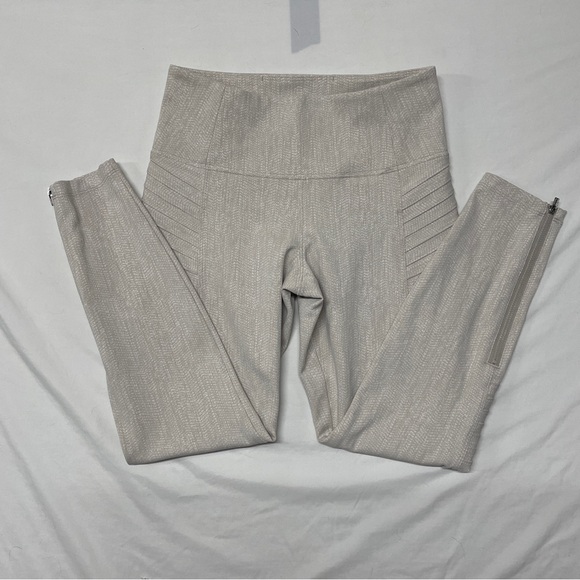 Athleta Pants - Athleta Delancey Textured Moto Legging in Cream